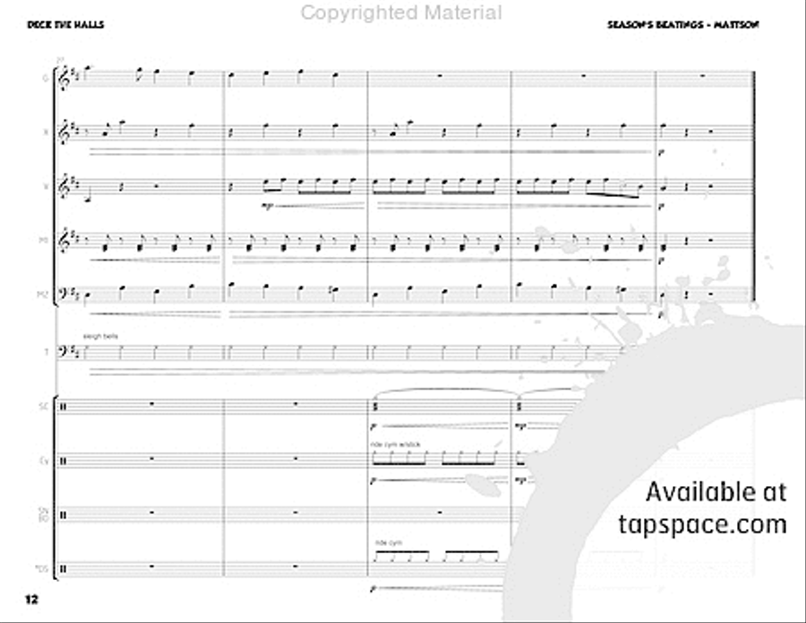 Season's Beatings Percussion Ensemble scores gallery preview page 28
