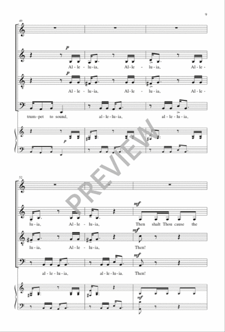 Lord, We Give Thanks to Thee 4-Part scores gallery preview page 9