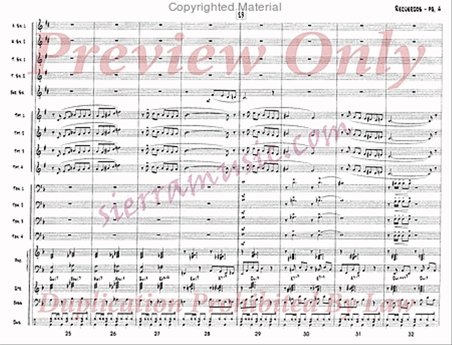 Recuerdos (Edited) Jazz Ensemble scores gallery preview page 5
