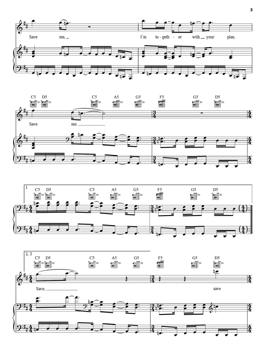 Spoonman Spoonman Piano, Vocal, Guitar scores gallery preview page 3