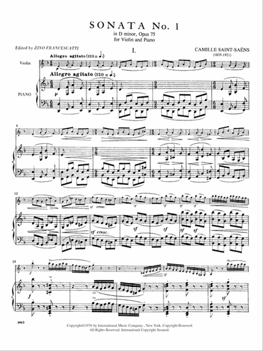 Sonata No. 1 In D Minor, Opus 75 Violin Solo scores gallery preview page 2
