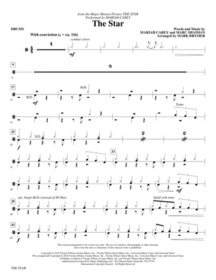 The Star (arr. Mark Brymer) - Drums