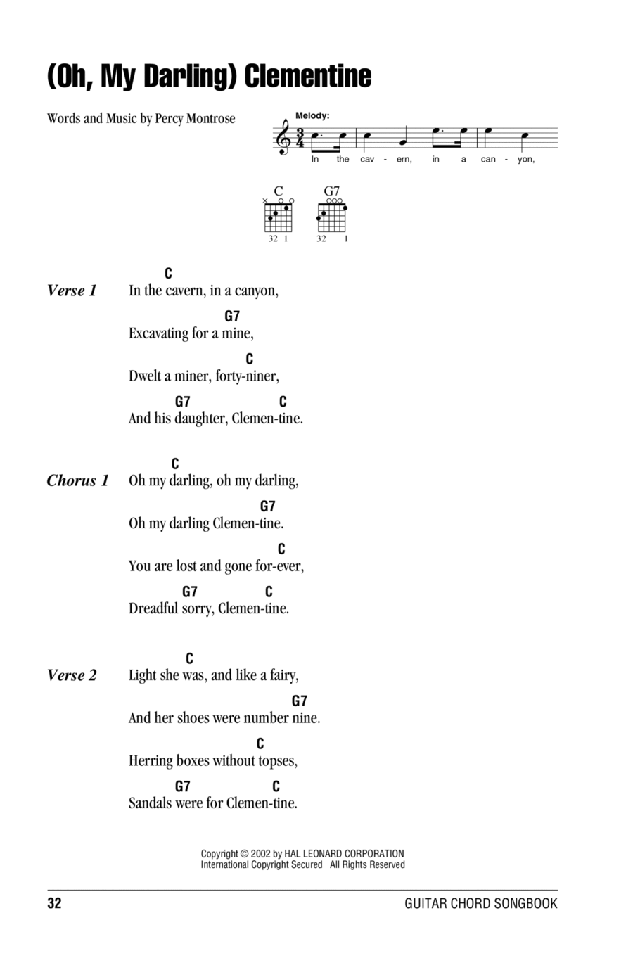 (Oh, My Darling) Clementine Acoustic Guitar scores gallery preview page 1