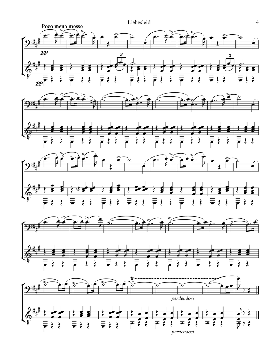Liebesleid for cello and guitar Liebesleid for cello and guitar String Duet scores gallery preview page 4