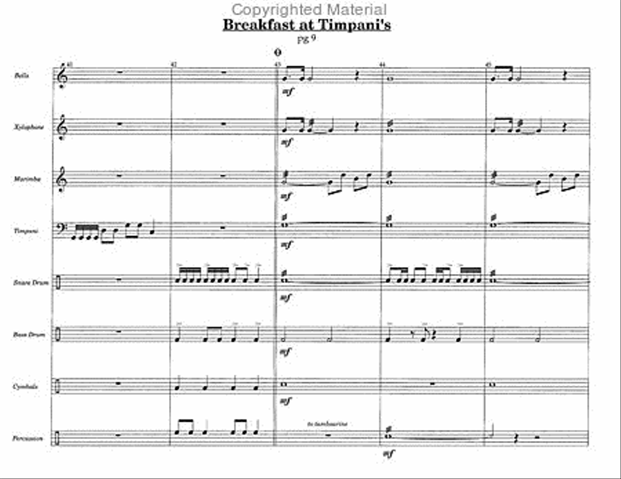 Breakfast at Timpani's Breakfast at Timpani's Percussion Ensemble scores gallery preview page 4