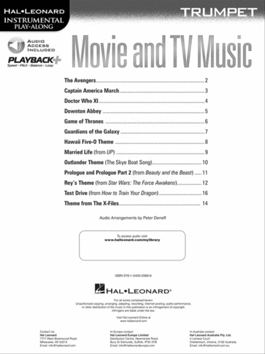 Movie and TV Music for Trumpet Trumpet Solo scores gallery preview page 2