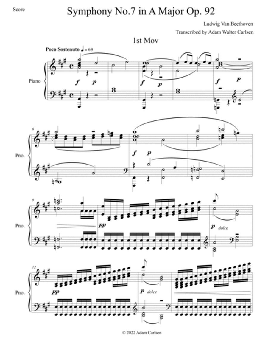 Symphony No. 7 in A Major 1st Movement image number null