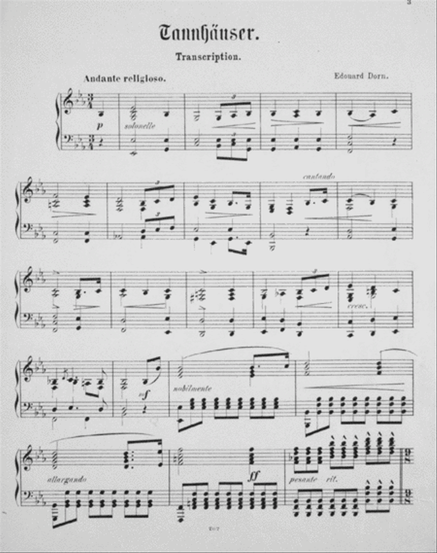Tannhauser. Oper von Wagner. Transcription pour Piano Piano Solo scores gallery preview page 2