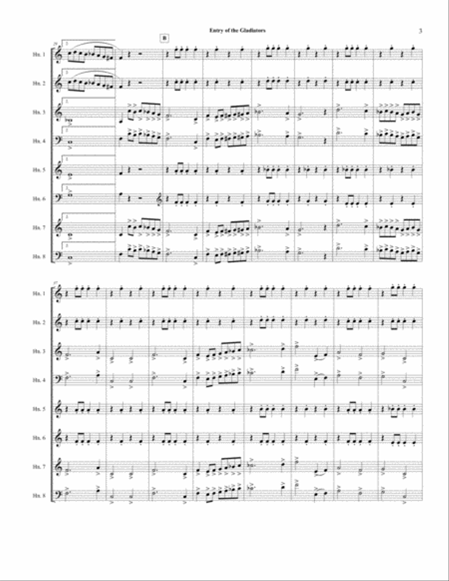 Entry of the Gladiators Brass Ensemble scores gallery preview page 4