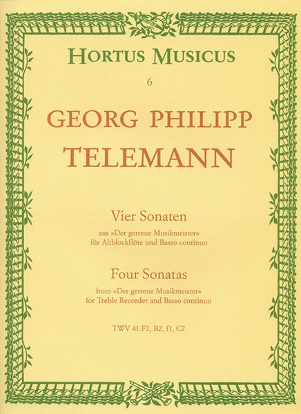 Telemann - 4 Sonatas Treble Recorder/Piano