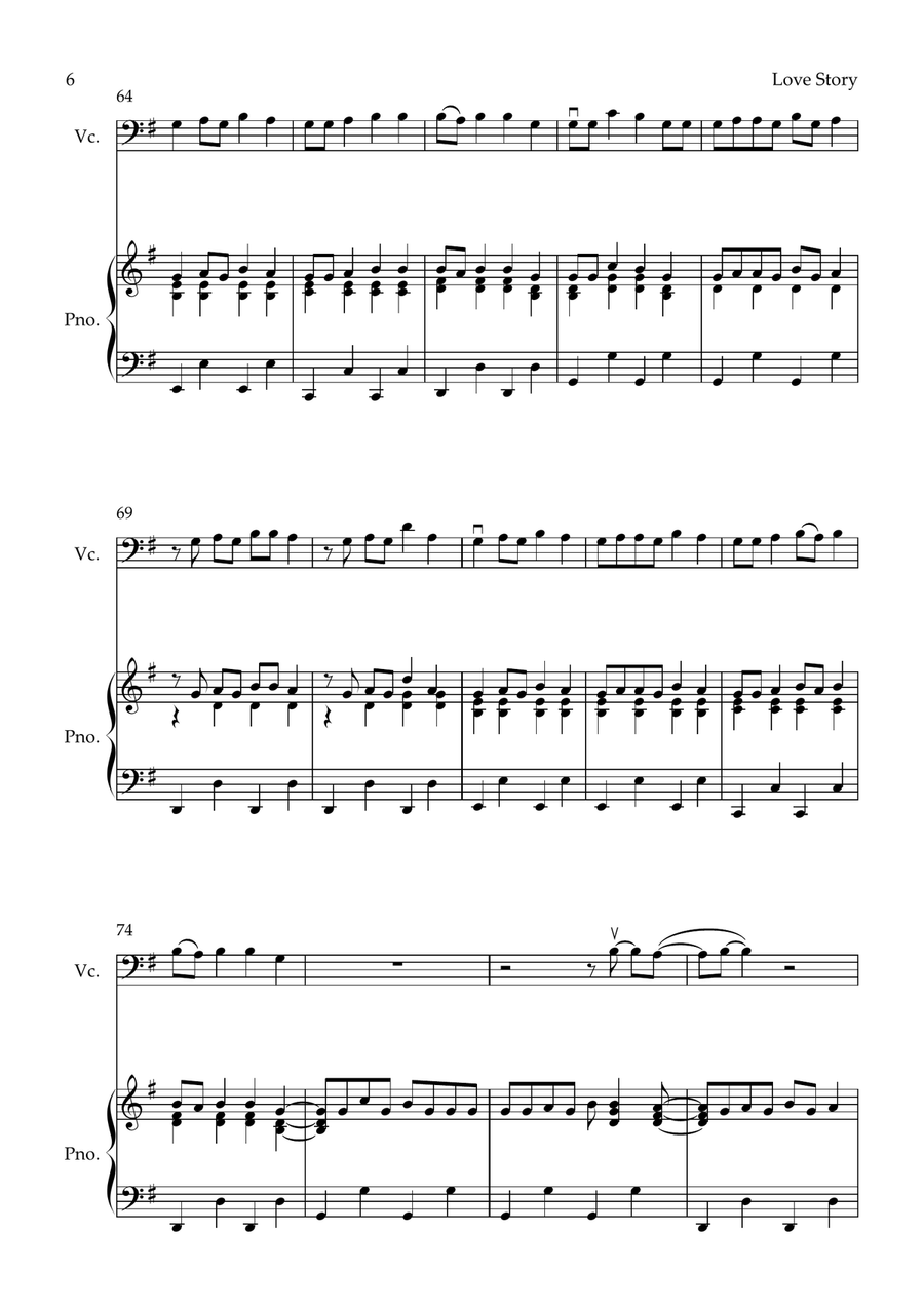 Love Story Piano scores gallery preview page 6