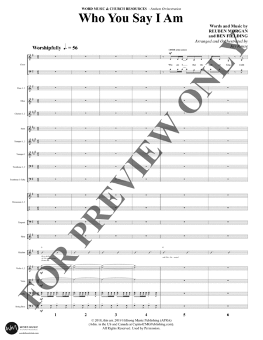 Who You Say I Am - Orchestration Choir scores gallery preview page 2
