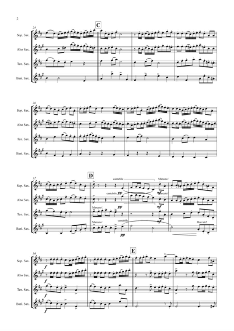 Kanon C-Dur - Saxophone Quartet Saxophone Quartet scores gallery preview page 2