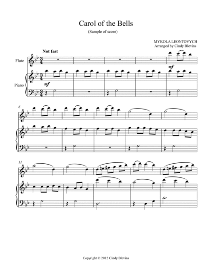 Piano and Flute, Christmas, Set 2 Flute Solo scores gallery preview page 2