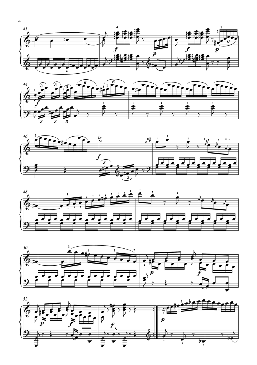 Haydn-Piano Sonata in C major,Hob.XVI.50(Piano solo) Small Ensemble scores gallery preview page 5