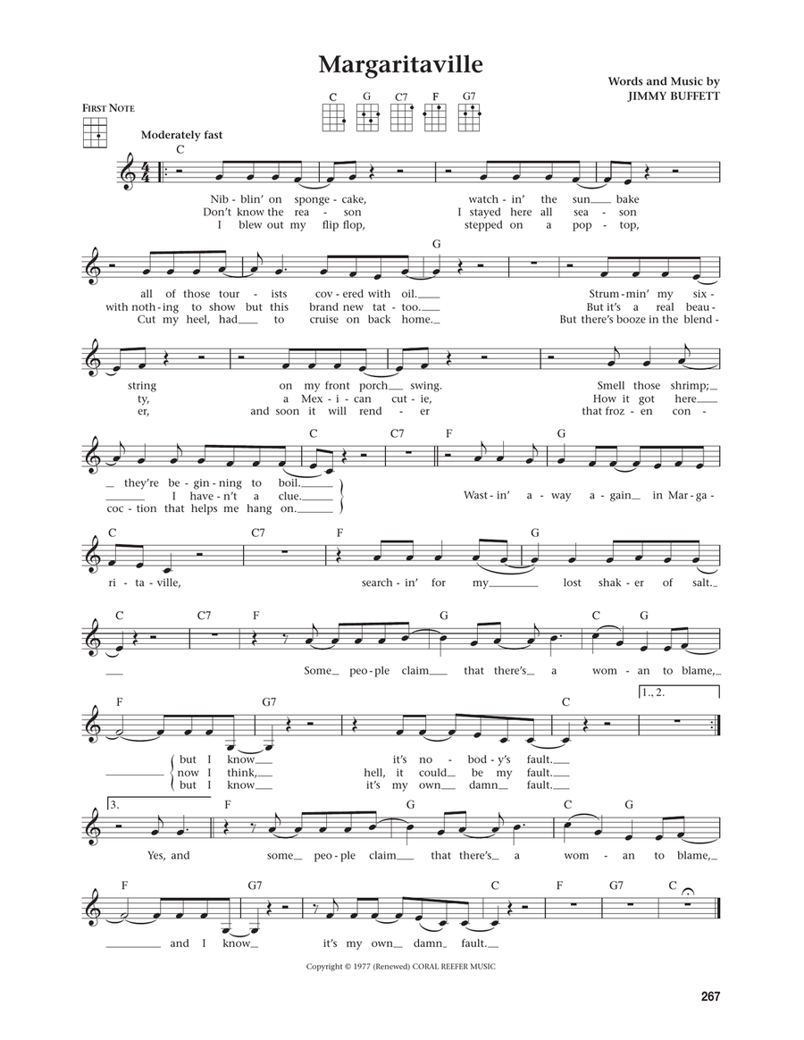 Margaritaville (from The Daily Ukulele) (arr. Jim Beloff) Ukulele scores gallery preview page 1