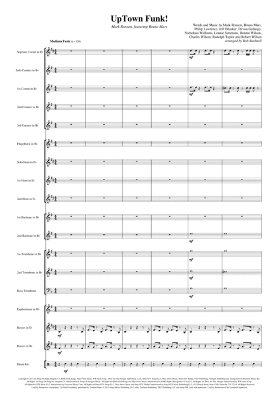 Uptown Funk Brass Band scores gallery preview page 3