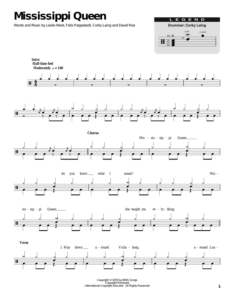 Mississippi Queen Drum Set scores gallery preview page 1