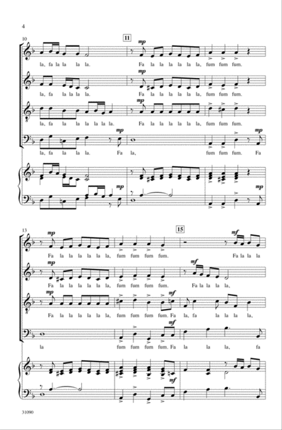 Christmas a la Fa La La 4-Part scores gallery preview page 3