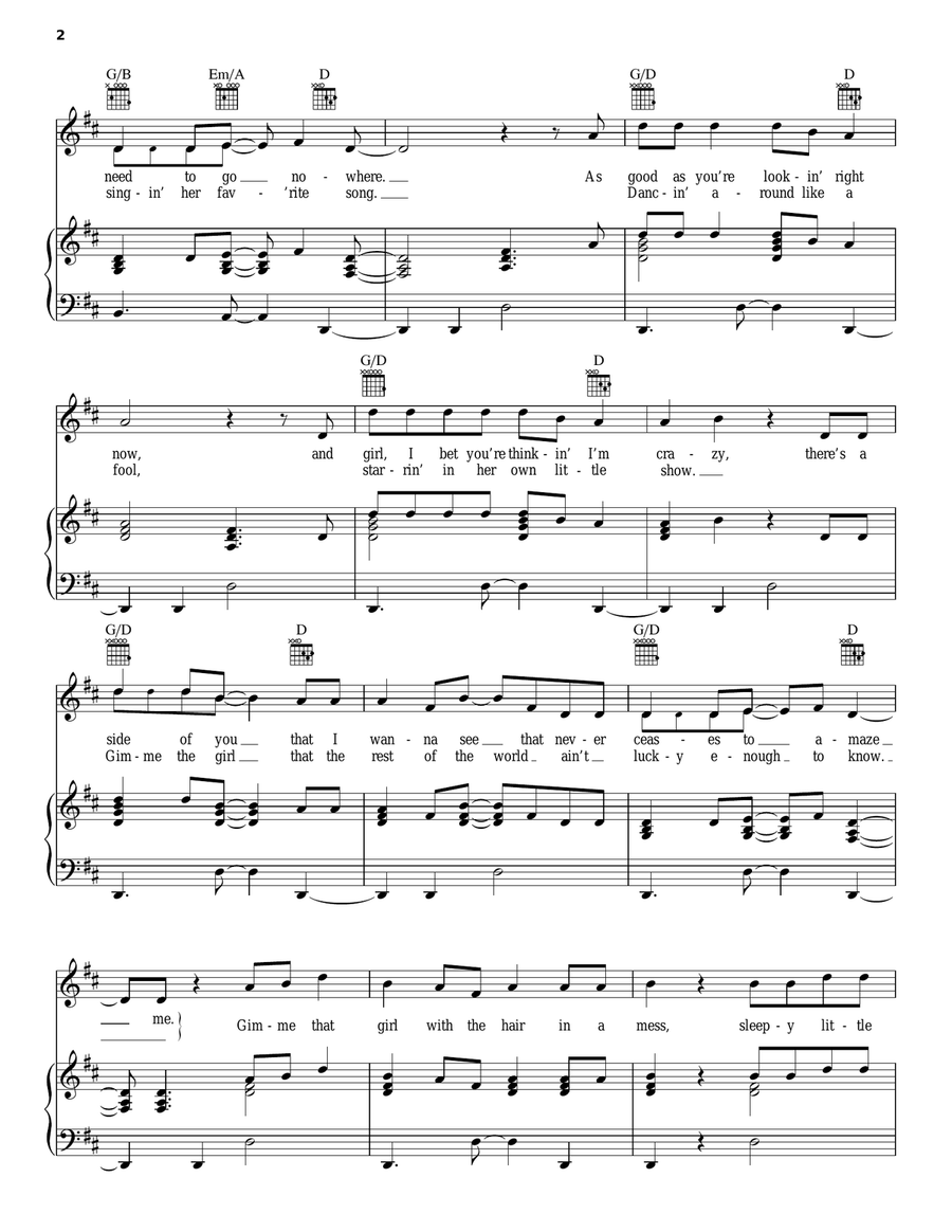 Gimme That Girl Piano, Vocal, Guitar scores gallery preview page 2