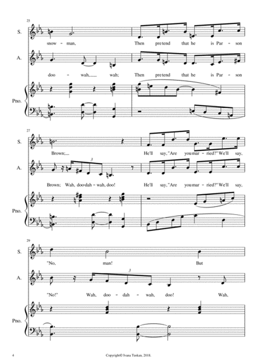 Winter Wonderland for SA solo voices or 2-part choir and piano image number null