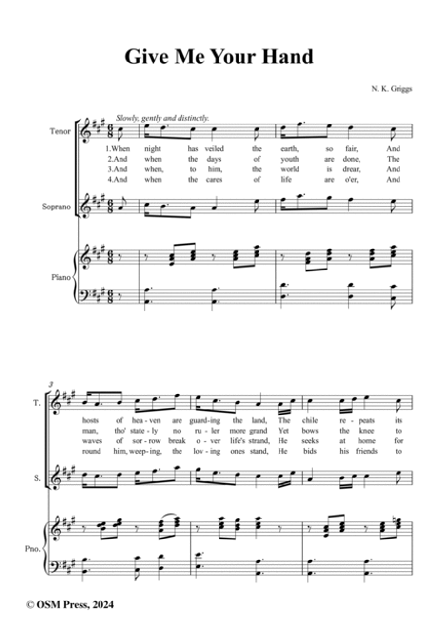 N. K. Griggs-Give Me Your Hand,in A Major Voice scores gallery preview page 2