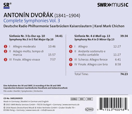 Antonin Dvorak: Symphonies Nos. 3 & 4