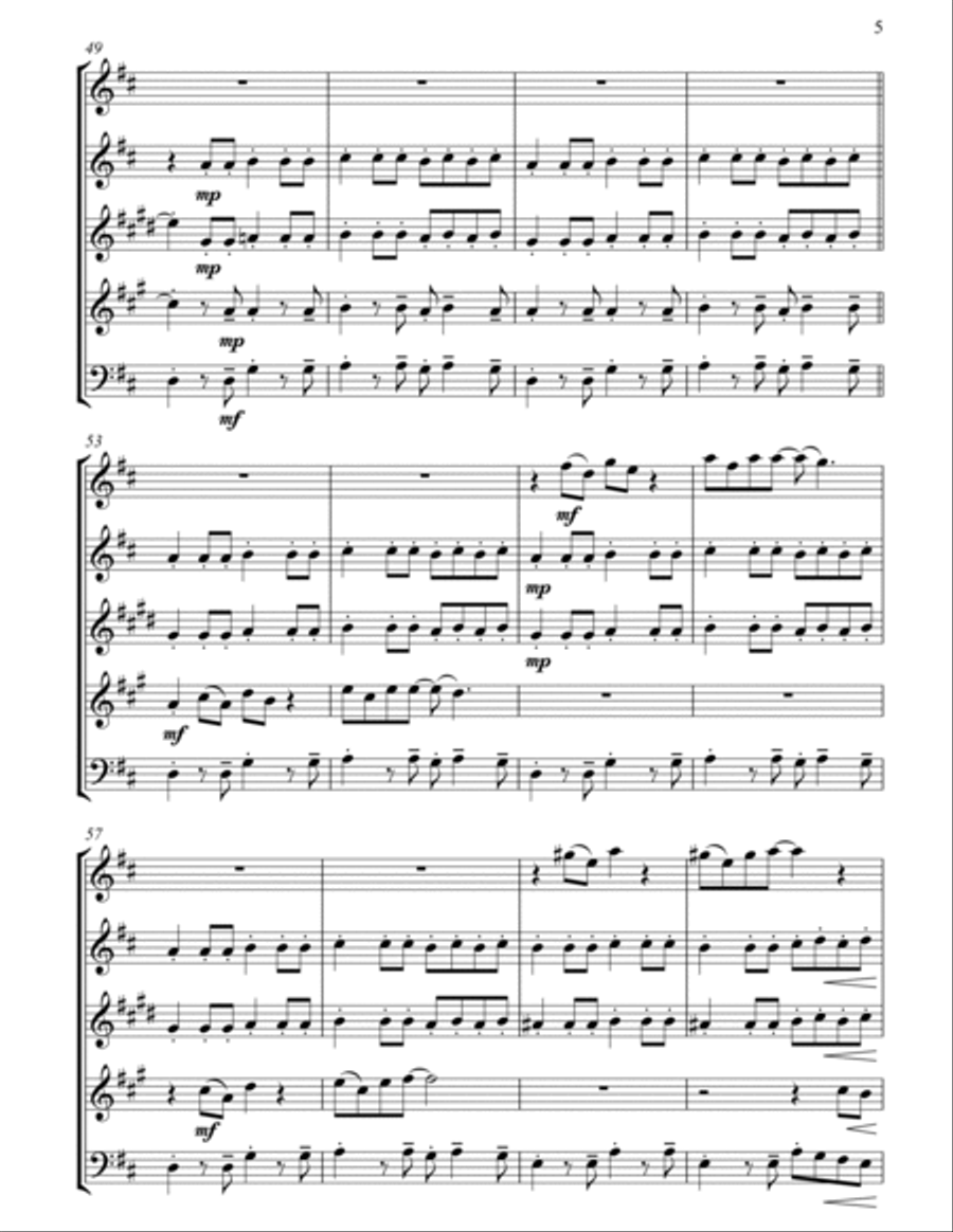 Summer Nights Summer Nights Woodwind Quintet scores gallery preview page 6