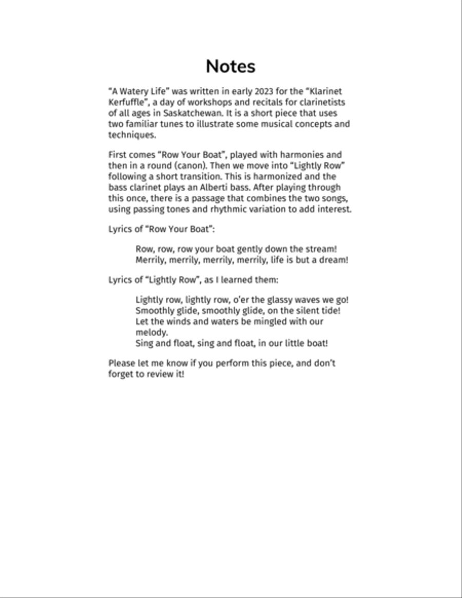 A Watery Life Clarinet Choir scores gallery preview page 3