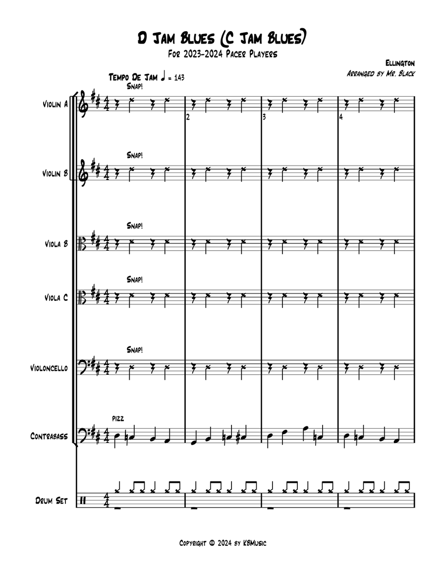D Jam Blues String Orchestra scores gallery preview page 1