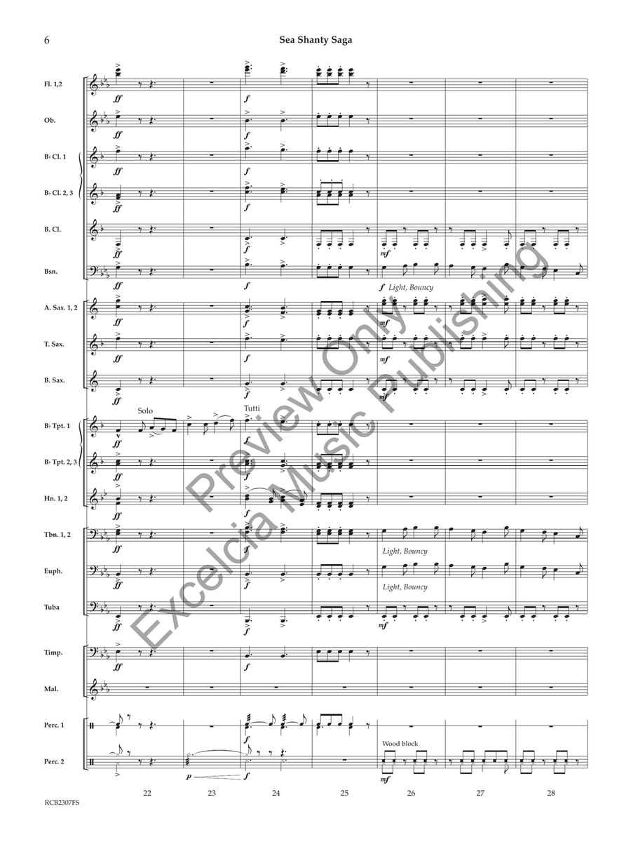 Sea Shanty Saga Concert Band scores gallery preview page 7