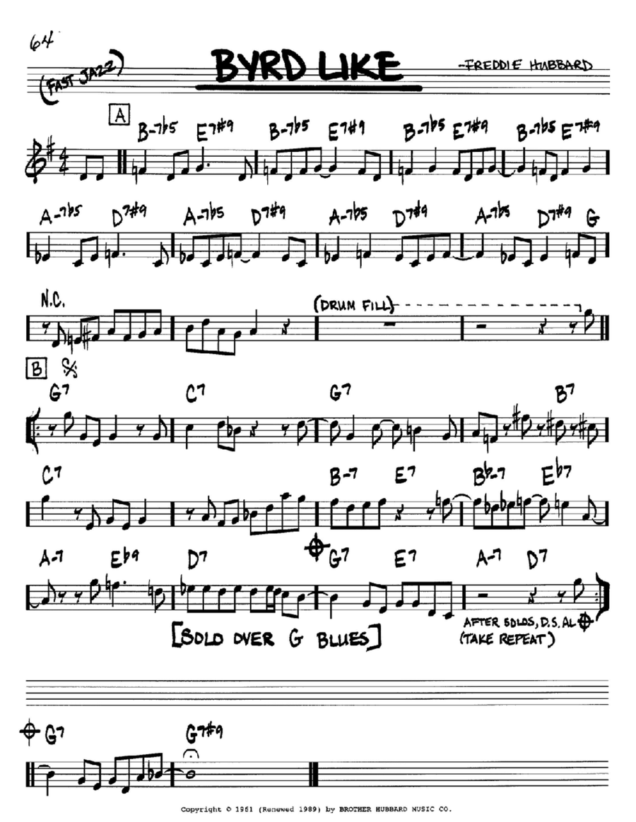 Byrd Like Byrd Like B-Flat Instrument scores gallery preview page 1