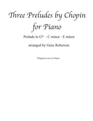 Three Preludes by Frederic Chopin