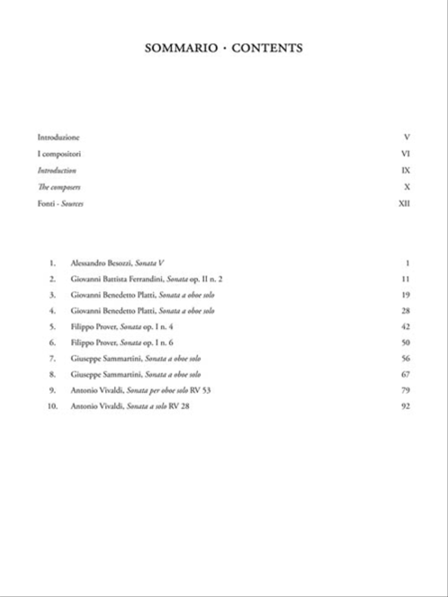 10 Italian Sonatas for Oboe and Continuo Oboe scores gallery preview page 2