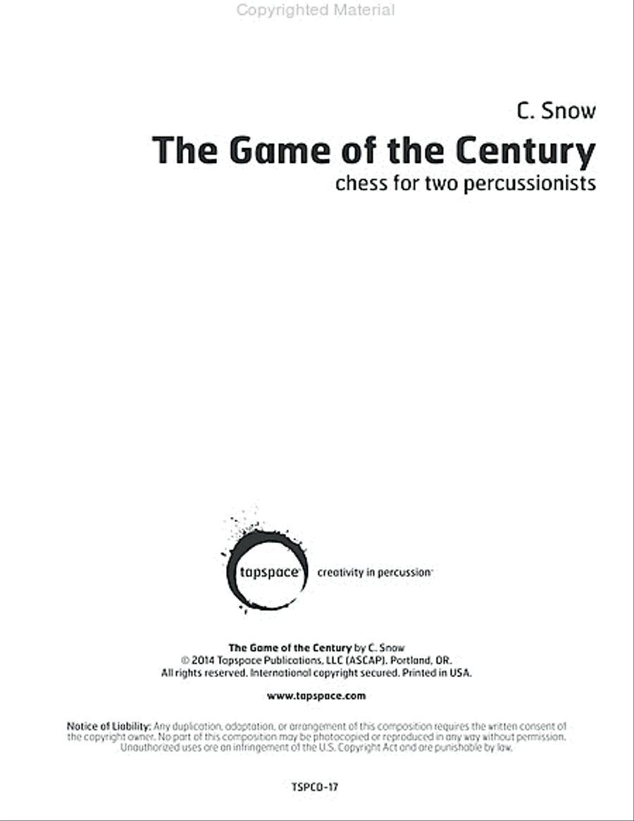 Game of the Century, The Game of the Century, The Percussion scores gallery preview page 2