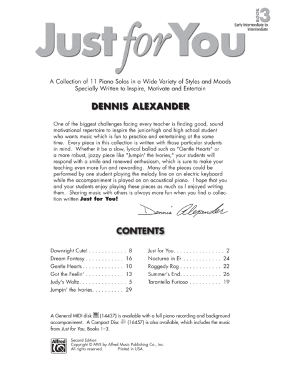 Just for You, Book 3 Piano Solo scores gallery preview page 2