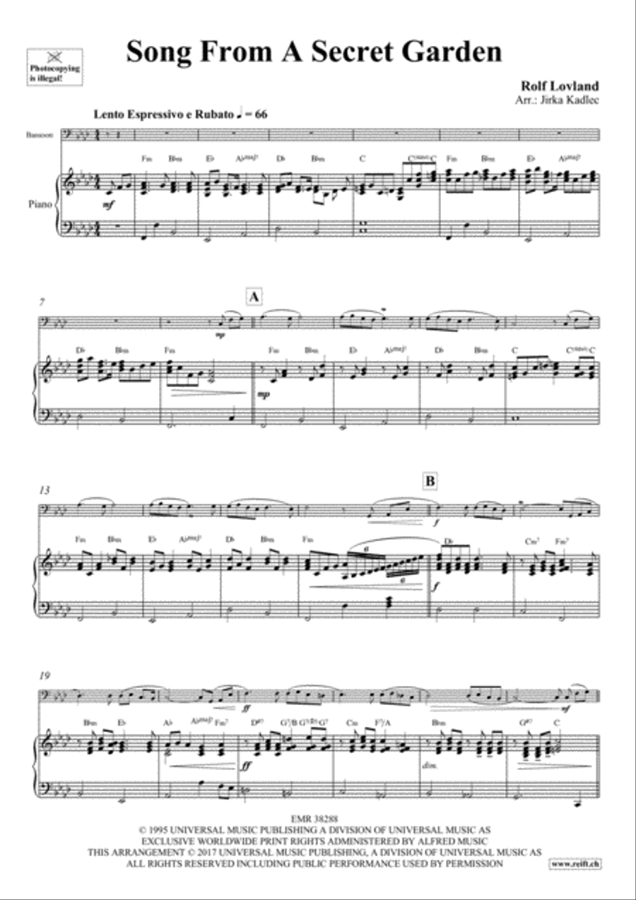 Song From A Secret Garden Bassoon Solo scores gallery preview page 3