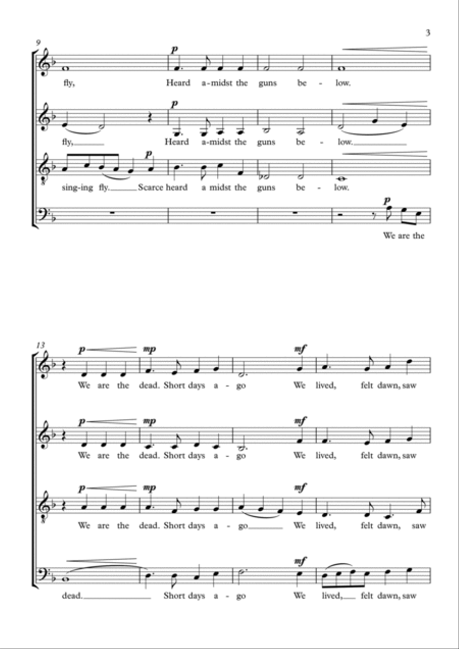 In Flanders Fields 4-Part scores gallery preview page 3