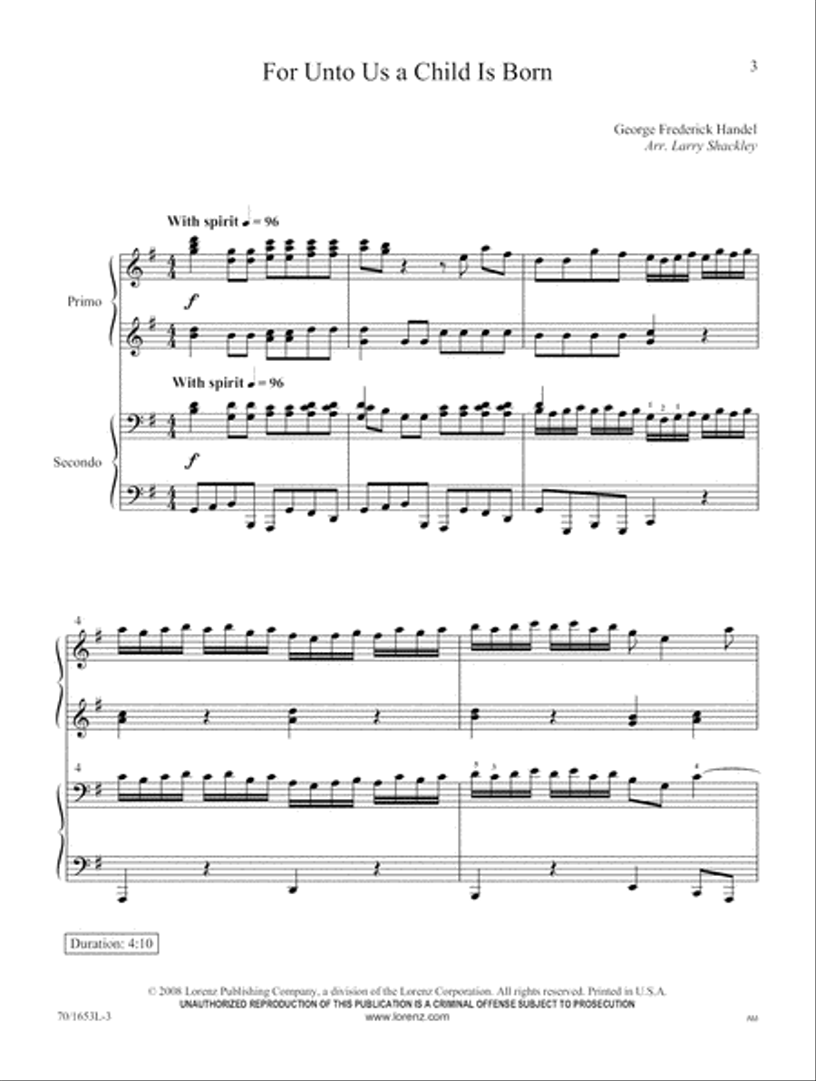 The Christmas Messiah The Christmas Messiah Piano Duet scores gallery preview page 3