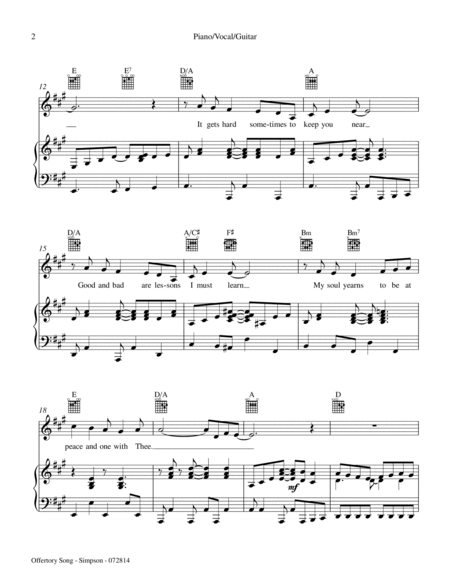 Offertory Song (Piano/Vocal/Guitar) image number null