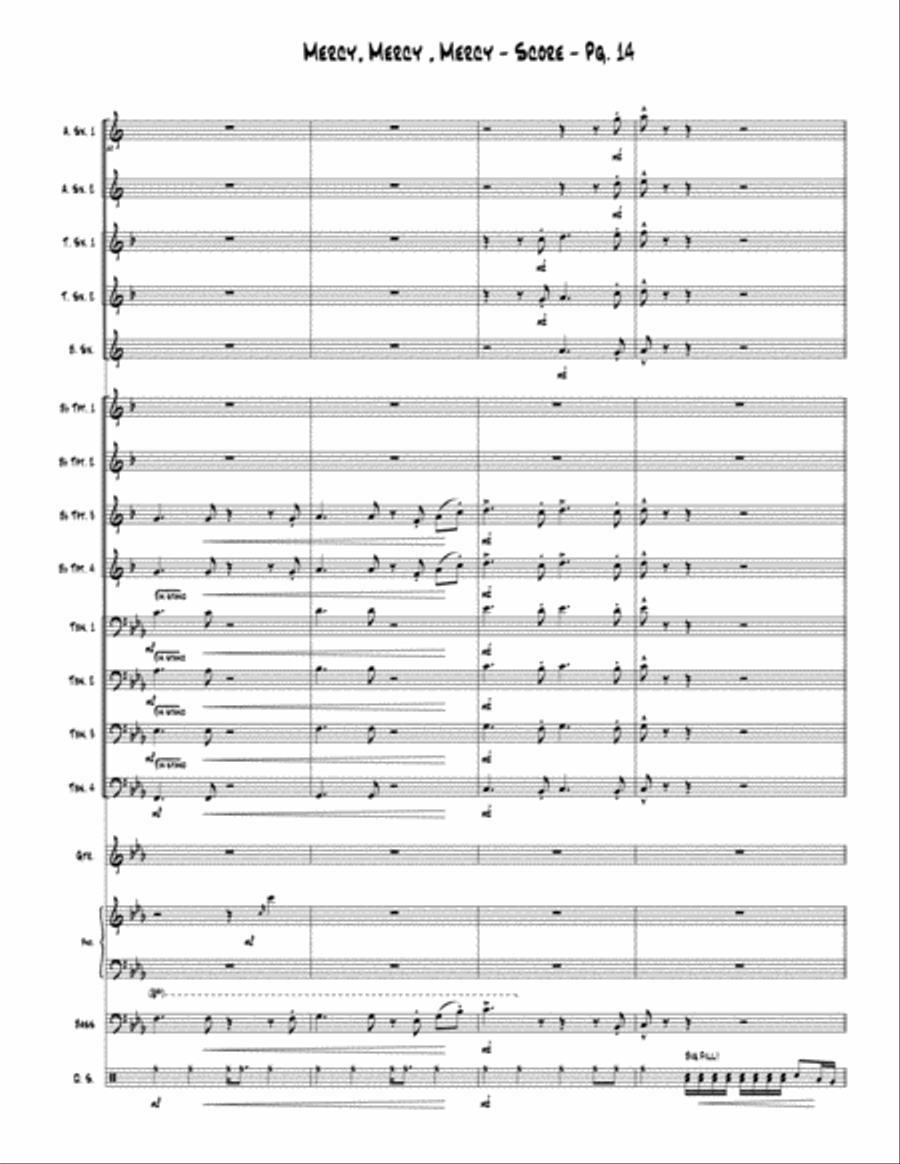 Mercy, Mercy, Mercy Mercy, Mercy, Mercy Jazz Ensemble scores gallery preview page 15