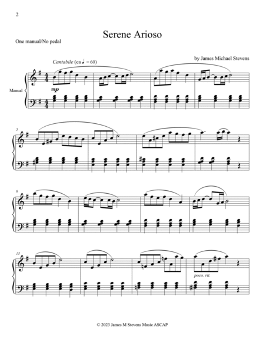 Serene Arioso - One Manual Organ Solo Organ Solo scores gallery preview page 2