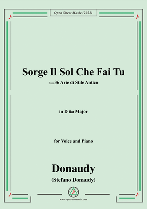 Donaudy-Sorge Il Sol Che Fai Tu,in D flat Major