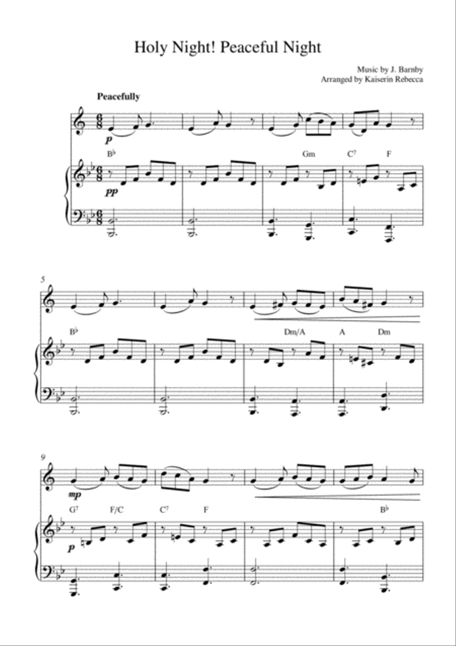 Holy Night! Peaceful night Clarinet Solo scores gallery preview page 1
