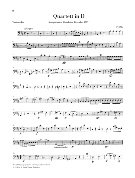 Quartets for Flute, Violin, Viola, and Violoncello