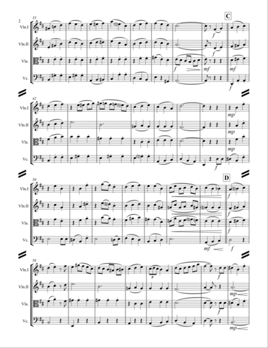 Broadway Medley (for String Quartet) String Quartet scores gallery preview page 3