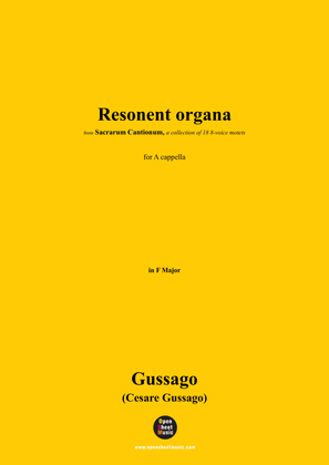 Book cover for Gussago-Resonent organa,for A cappella