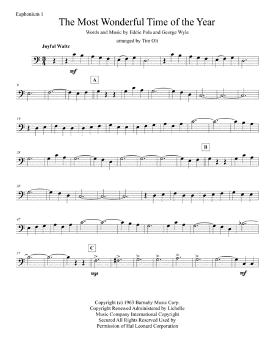 The Most Wonderful Time Of The Year Brass Ensemble scores gallery preview page 5