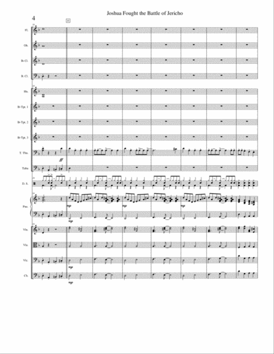 Joshua Fought the Battle of Jericho Concert Band scores gallery preview page 5