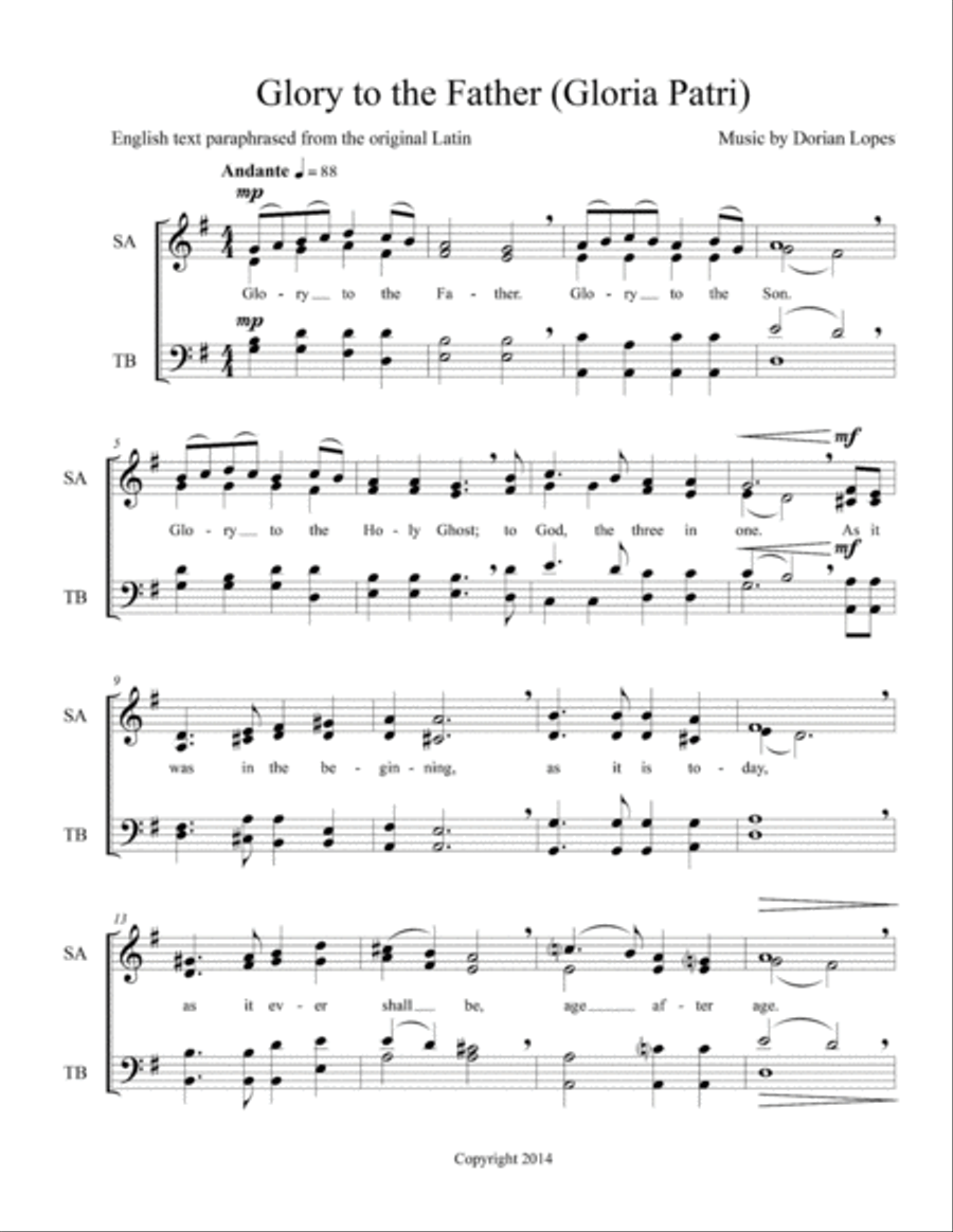 Glory to the Father Glory to the Father 4-Part scores gallery preview page 2